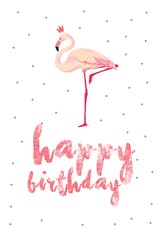 Flamingo birthday - Happy Birthday Card